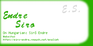 endre siro business card