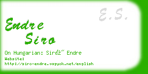 endre siro business card